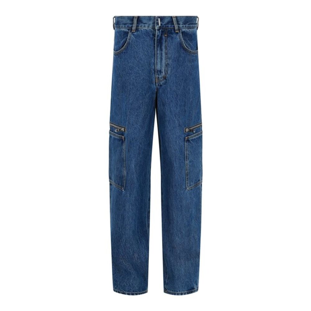 Givenchy Loose-Fit Cargo Jeans Blue Mens